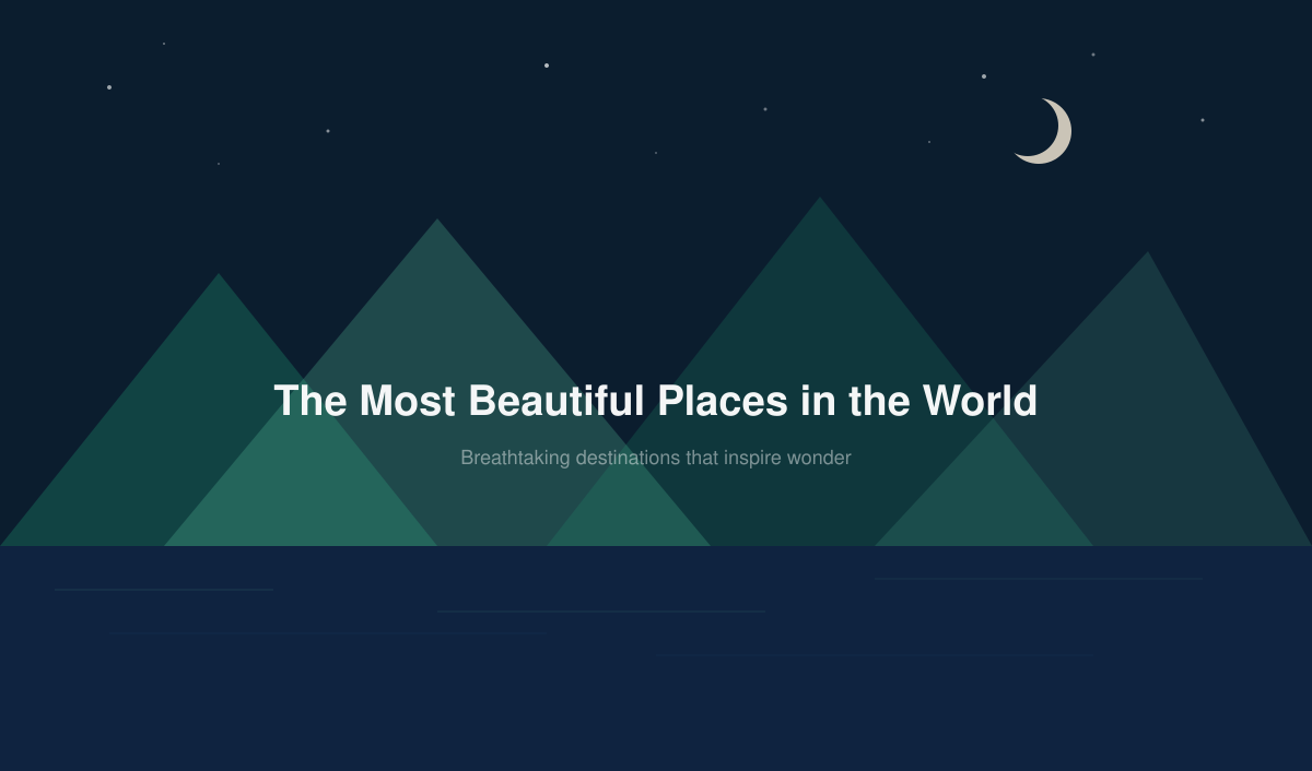 The Most Beautiful Places in the World (2026)