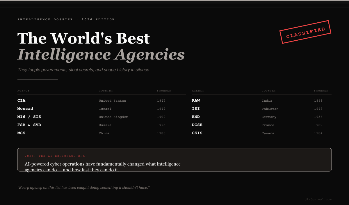 The World's Best Intelligence Agencies (2026 Edition)
