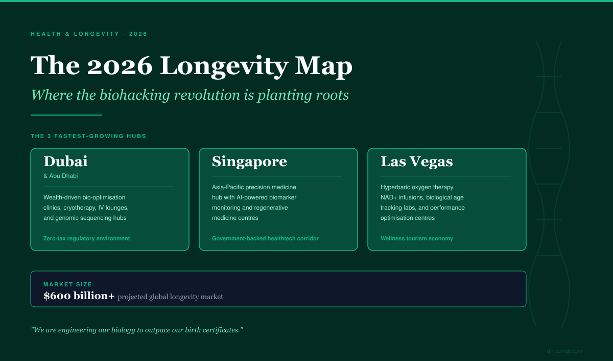 The 2026 Longevity Map: Where the Bio-Hacking Revolution is Planting Roots