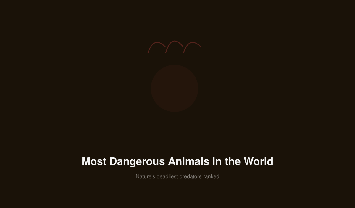 Most Dangerous Animals in the World (2026)