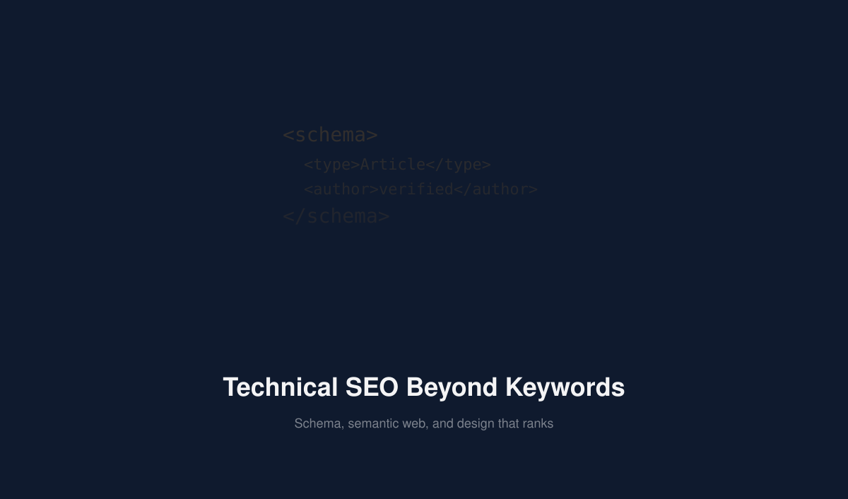 Technical SEO Beyond Keywords: Schema, Semantic Web & Design That Ranks